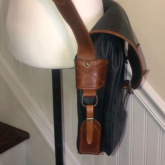 K RALPH LAUREN Black Watch Plaid Crossbody Messenger Camp School College Bag - Picture 11 of 17